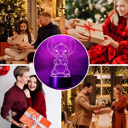 3D Illusion Stitch Night Light with Remote Control and Smart Touch Room Decor Lamp Birthday Valentine'S Day Christmas Gifts