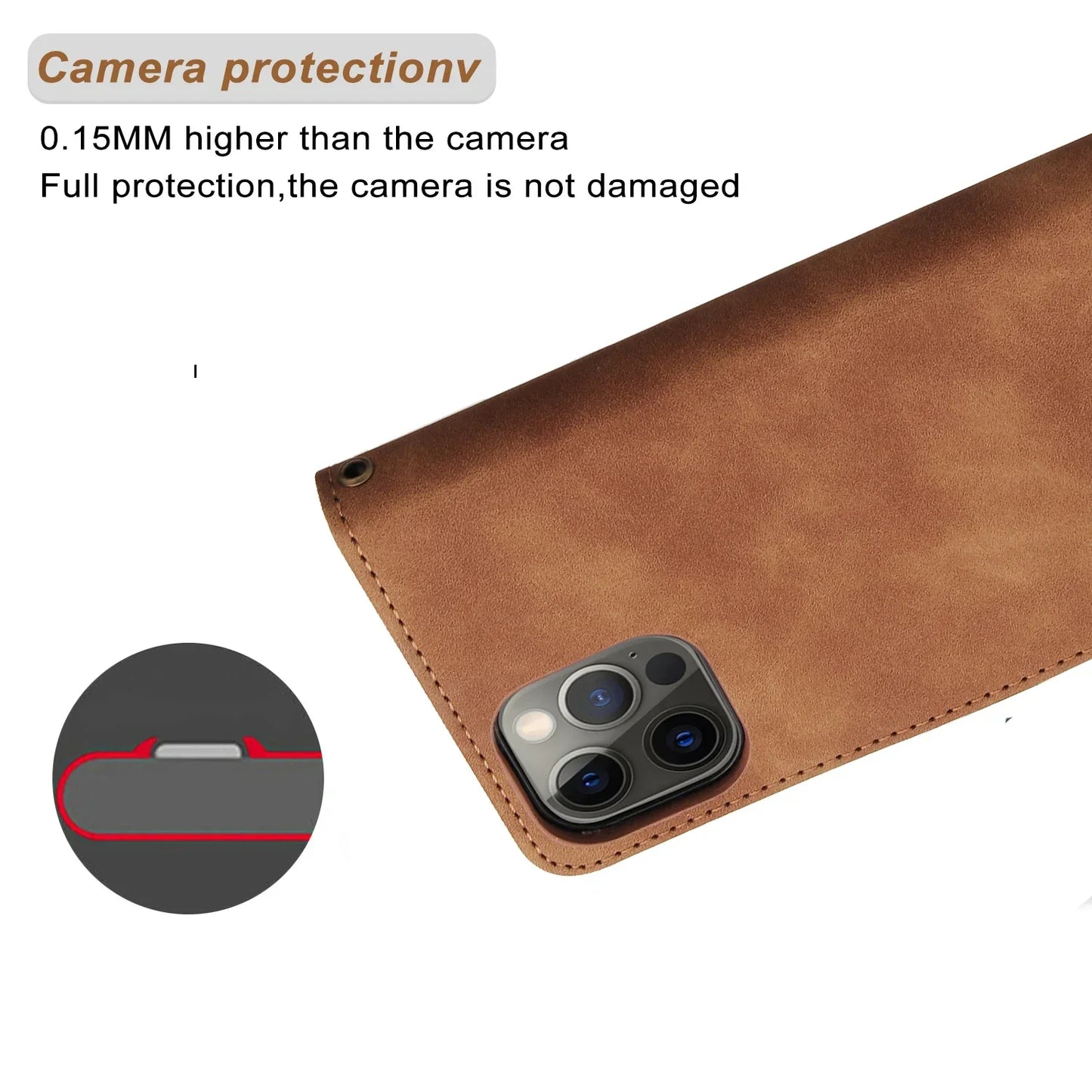 ZZXX Leather Wallet Phone Case for E 16 Pro Max 15 14 13 Mini 12 11 X XS XR SE2 8 7 6S plus Flip Card Slot Holder Cover